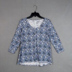 Escape By Habitat Clothes Shirt Womens XS Blue Paisley Scoop Neck Tunic Top